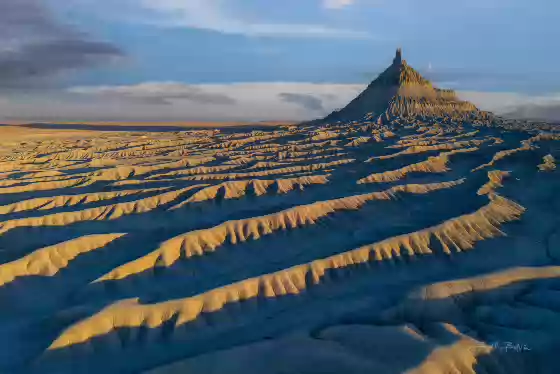 View from West Factory Road 7 Factory Butte seen from W Factory Road, Hanksville, Utah