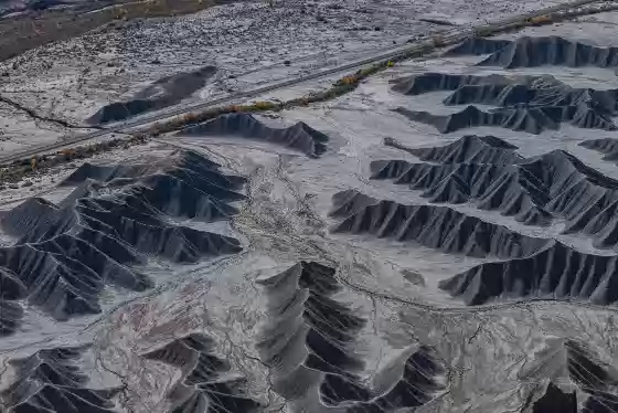 Highway 24 View of the badlands seen along the hike to the top of North Caineville Mesa in Utah