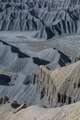 Mancos Shale 4 View of the badlands seen along the hike to the top of North Caineville Mesa in Utah