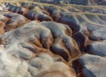 Aerial shot of The Badlands just north of Wild Horse Road near Hanksville, Utah.