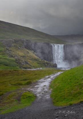 Gufufoss Gufufoss, aka well named Steam Falls, near Seydisfjordur in Iceland.