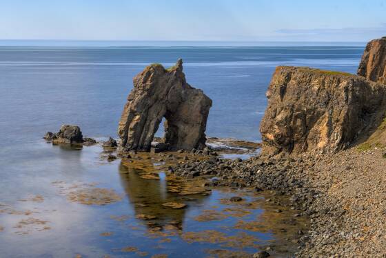 Gatanof Arch 2 Gatanof Arch, also known as Bakkastakkur Arch Rock, near the town of Husavik. Shot at low tide. Arch is best high tide.