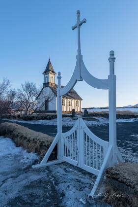 Thingvellir Church 2 Thingvellir Church and gate in Iceland