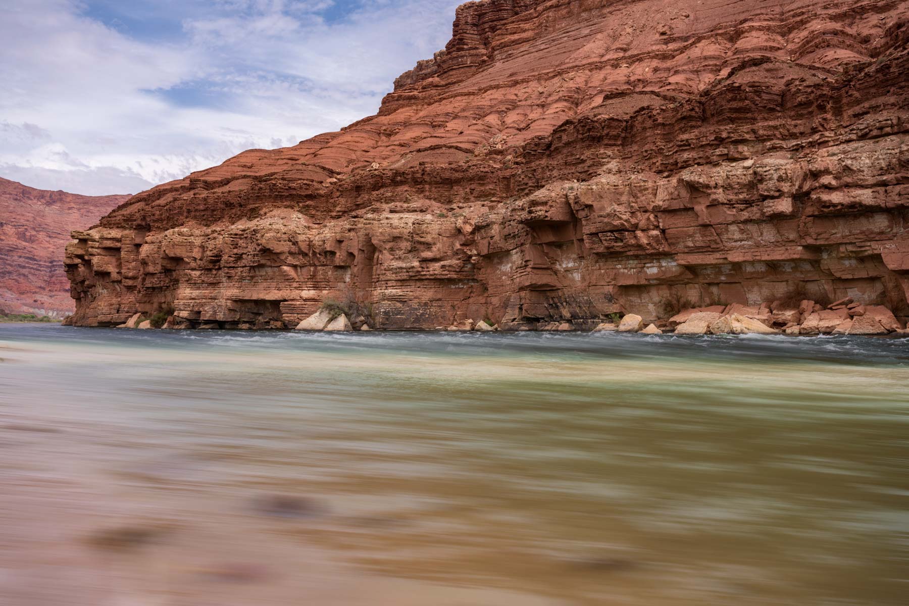 The Colorado River at the Paria Ripples in Lees Ferry