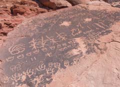 Petroglyphs at the Hopi Clan Petroglyph site, also known as Tutuveni, near Tuba City, AZ