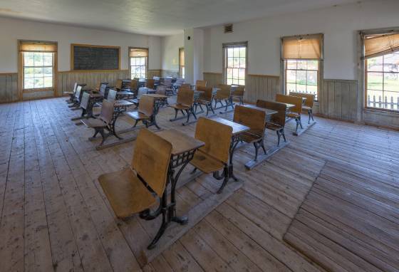 School House The Masonic Lodge and the School House in Bannack Ghost Town, Montana