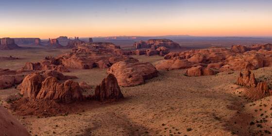 Hunts Mesa Panorama 4 View of Monument Valley from Hunts Mesa