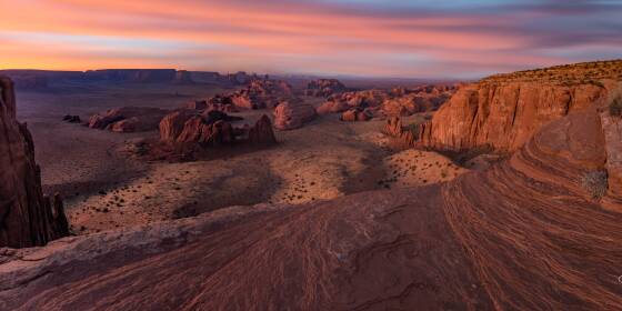 Hunts Mesa Panorama 5 View of Monument Valley from Hunts Mesa