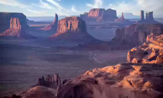 Hunts Mesa Telephoto View of Monument Valley from Hunts Mesa