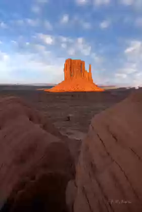 West Mitten Classic 2 View of the West Mitten at Sunset from the Monument Valley Parking Lot