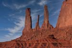 The Three Sisters spires in Monument Valley