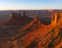 Stagecoach Butte in Monument Valley at Sunrise.
