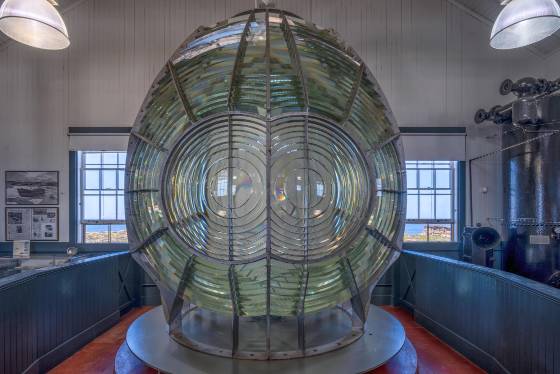 Fresnel Lens Fresnel Lens in Point Arena Lighthouse on the northern California coast.
