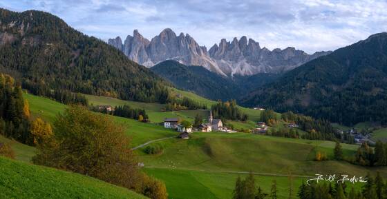 Santa Maddalena Church 2 Santa Maddalena Church, in the Villnoss Valley, The Dolomites, Italy.