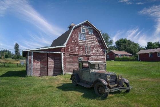 Liberty Barn and 1929 Ford Model A 1929 Ford Model A in front of the Liberty Barn in The Palouse, Washington