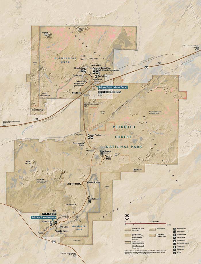 Petrified Forest Park Service Map