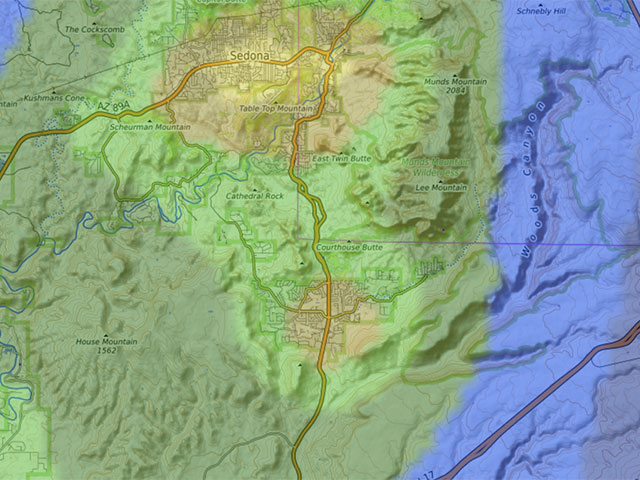 Dark Sky Map of Sedona