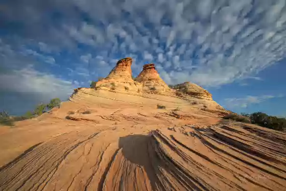 Little Knoll at Sunrise 1 Little Knoll seen just before sunrise. Little Knoll is near the Cottonwood Cove trailhead in Vermilion Cliffs National Monument.
