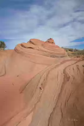 Pinwheel Wave Milky Way Arc over Lee Mountain and Courthouse Butte in Sedona