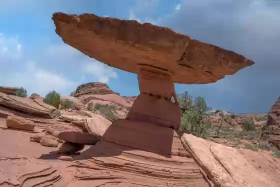 The Alien Outpost Alien Outpost, a radar dish shaped hoodoo near Wolf Knoll in Sand Hills on the Utah Arizona Border