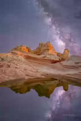 The Milky Way and the CItadel The Milky Way rising over The Citadel reflected at the White Pocket