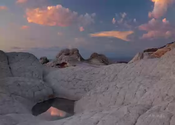 Blue hour Water pools at The White Pocket