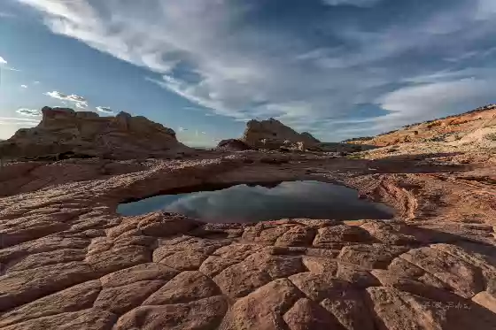 Water Pool near The Swirl The Swirl, an example of soft sediment deformation at The White Pocket