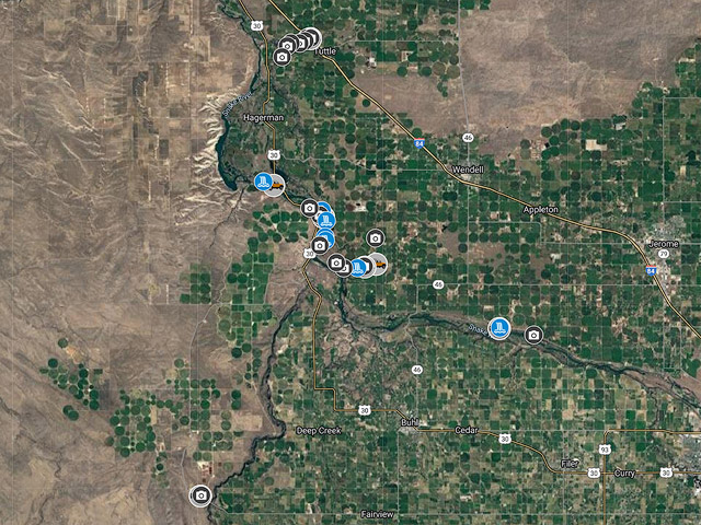 Google Map of the Thousand Springs State Park Area