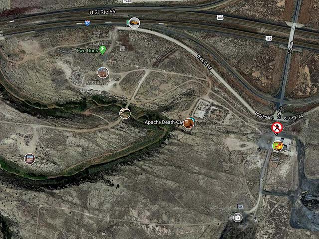 Google Map of Two Guns, Arizona