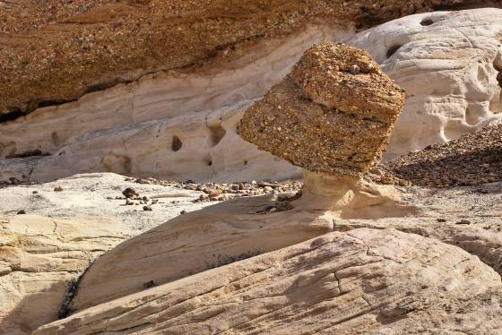 Small Hoodoo in Colorful Canyon Conglomerate capping a Small Hoodoo in Colorful Canyon