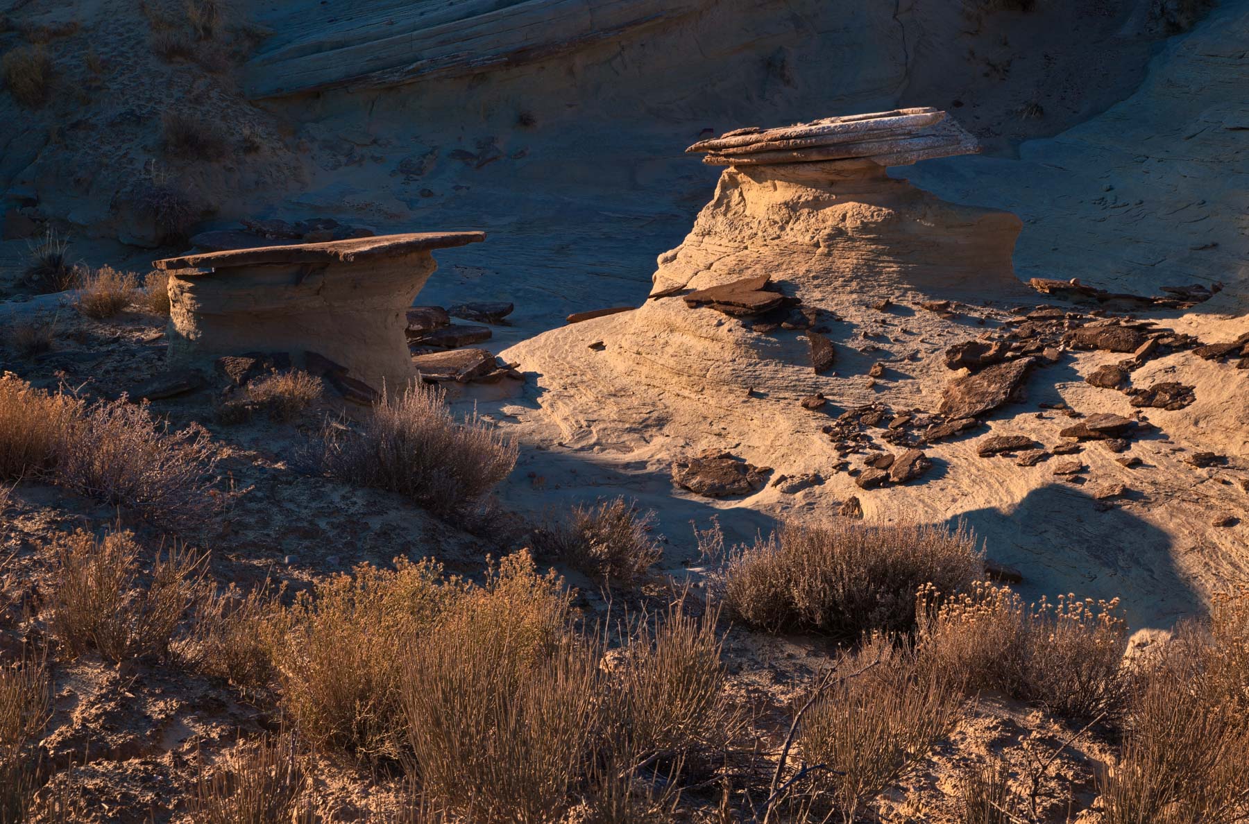 Hoodoo in Colorful Canyon at sunset