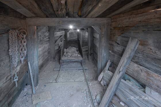 Mine Interior Mine Interior seen in Vulture City ghost town, Arizona.