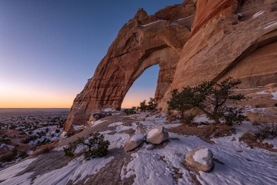 Blue Hour 2 White Mesa Arch in the Navajo Nation, Arizona