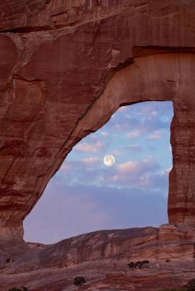 Strawberry Moon White Mesa Arch in the Navajo Nation, Arizona